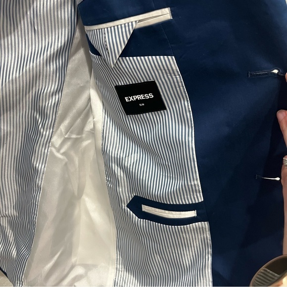 Express Jacket Men's 42L Navy Blue Slim Fit Photographer NWT $228 - Picture 6 of 8